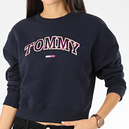 Tommy Jeans - Sweat Crewneck Femme Neon Outline 7555 Bleu Marine