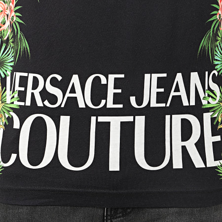 Versace Jeans Couture - Tee Shirt Floral Renaissance B3GVA7KA-30329 Noir Jaune Vert