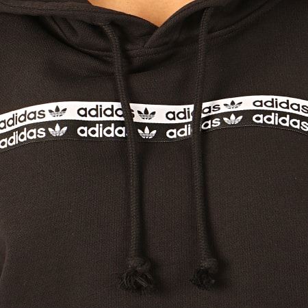 Adidas Originals - Sweat Capuche Femme A Bandes FM2501 Noir Blanc