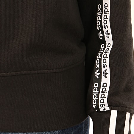 Adidas Originals - Sweat Capuche Femme A Bandes FM2501 Noir Blanc