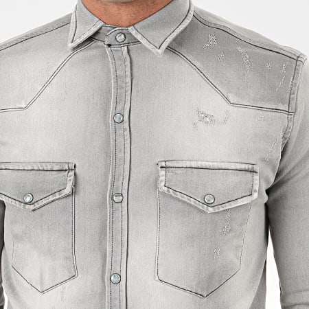Uniplay - Chemise Jean Manches Longues 179 Gris