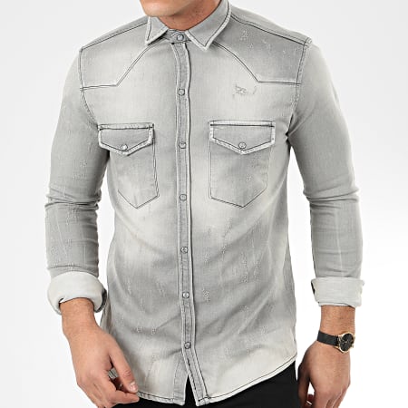 Uniplay - Chemise Jean Manches Longues 179 Gris