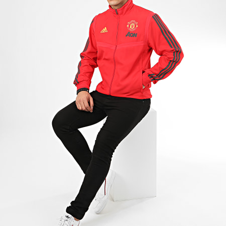 Adidas Sportswear - Veste De Sport A Bandes Manchester United Presentation DX9045 Rouge