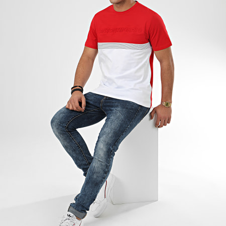 Antony Morato - Tee Shirt Sport Heritage MMKS01755 Rouge Blanc