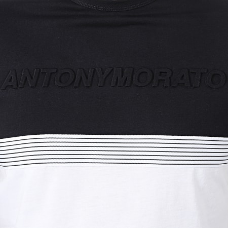 Antony Morato - Tee Shirt Sport Heritage MMKS01755 Bleu Marine Blanc