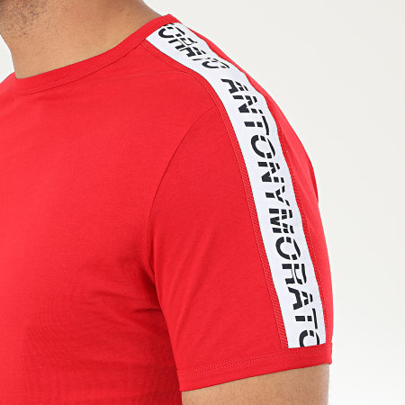 Antony Morato - Tee Shirt A Bandes Sport Heritage MMKS01739 Rouge