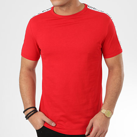 Antony Morato - Tee Shirt A Bandes Sport Heritage MMKS01739 Rouge