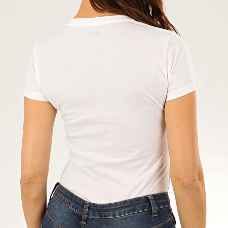 Pepe Jeans - Tee Shirt Col V Femme Adele Blanc