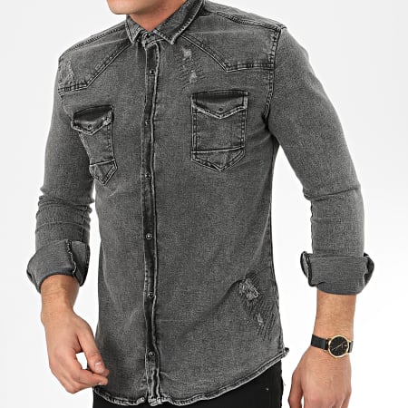 Uniplay - Chemise Jean Manches Longues 118 Gris