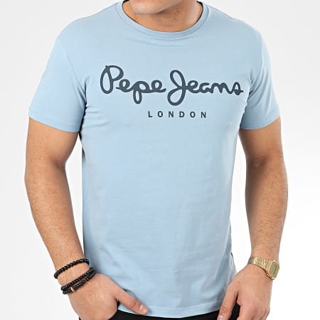 Pepe Jeans - Tee Shirt Original Stretch 501594 Bleu Clair