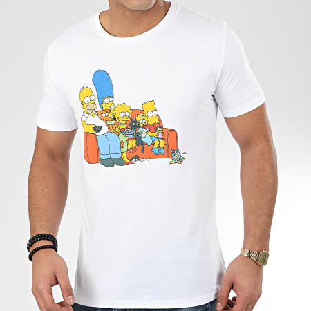 The Simpsons - Tee Shirt Couch Blanc