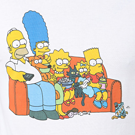 The Simpsons - Tee Shirt Couch Blanc
