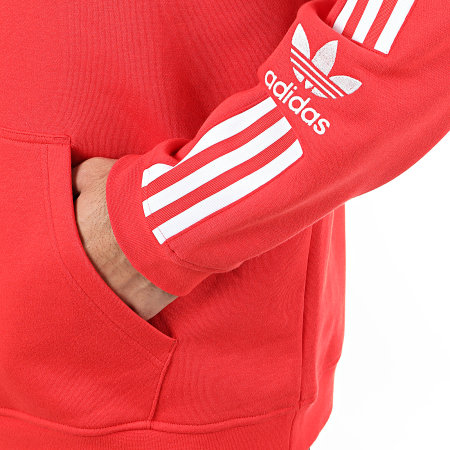 Adidas Originals - Sweat Capuche A Bandes Tech FM3800 Rouge
