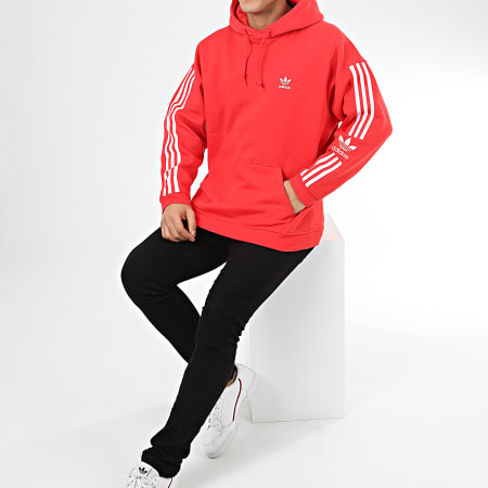 Adidas Originals - Sweat Capuche A Bandes Tech FM3800 Rouge
