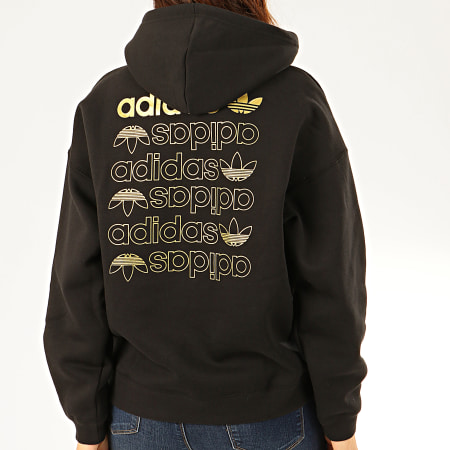 Adidas Originals - Sweat Capuche Femme Large Logo FS7222 Noir Doré