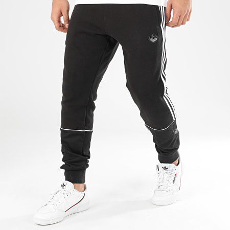 Adidas Originals - Pantalon Jogging A Bandes Outline FM3912 Noir Blanc