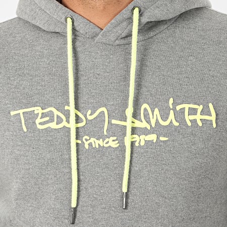 Teddy Smith - Sweat Capuche Siclass Gris Chiné