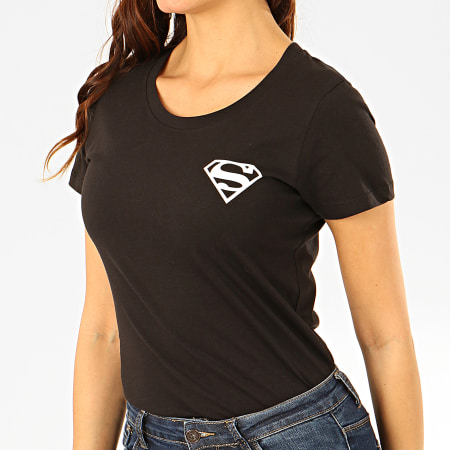 DC Comics - Maglietta con logo posteriore nero da donna