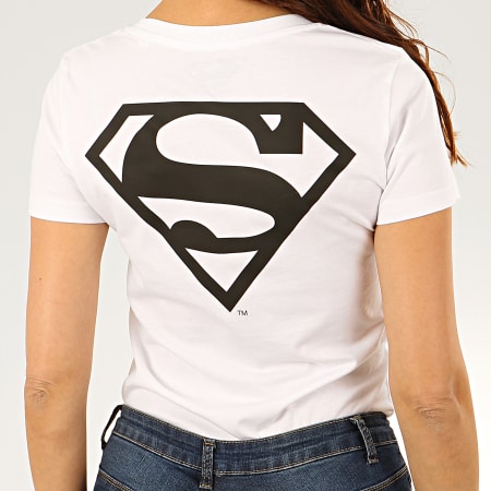 DC Comics - Camiseta de mujer Back Logo Tee White