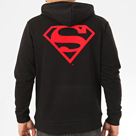 Superman - Sweat Capuche Logo Felt Noir Rouge