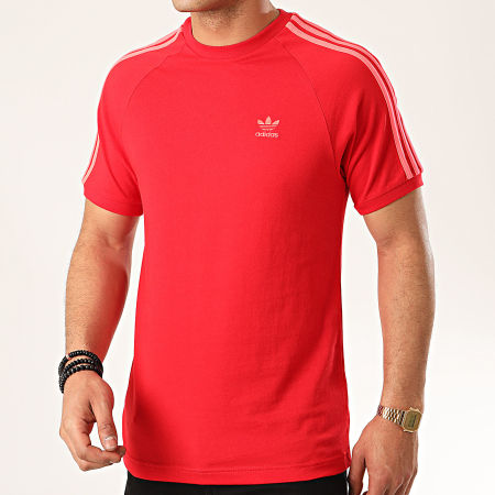 t shirt adidas 3 stripes rouge