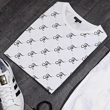 Final Club - Tee Shirt Premium Fit Allover Logo 332 Blanc