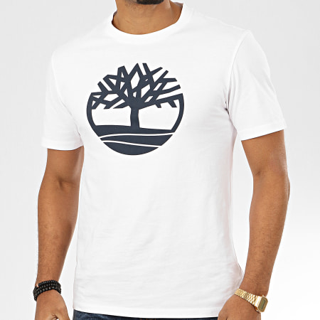 Timberland - Tee Shirt KR Brand Tree 2CGA Blanc