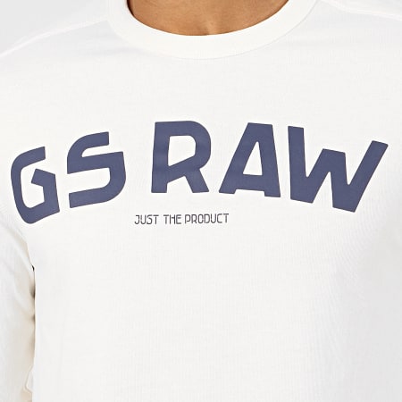 G-Star - Tee Shirt Manches Longues D16395-4561 Blanc Cassé