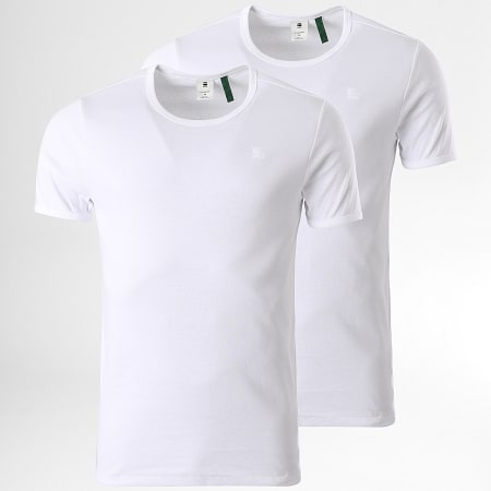 G-Star - Lot De 2 Tee Shirts Premium 1 By 1 D07205-124 Blanc
