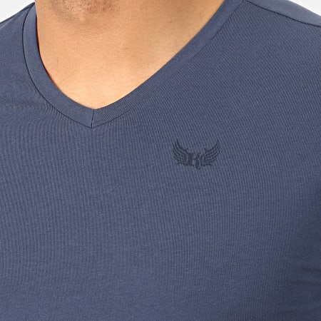 Kaporal - Lot De 2 Tee Shirts Gift Bleu Marine Gris Chiné