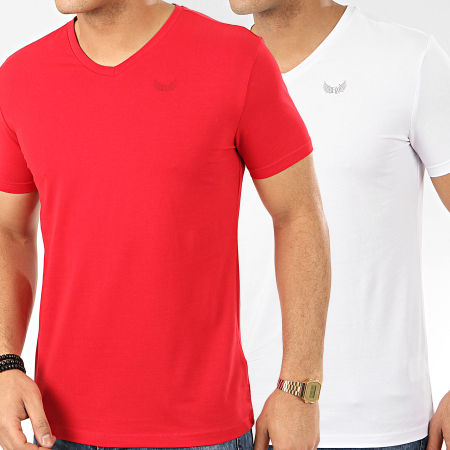 Kaporal - Lot De 2 Tee Shirts Gift Rouge Blanc