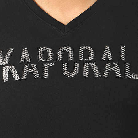 Kaporal - Tee Shirt Col V Mock Noir