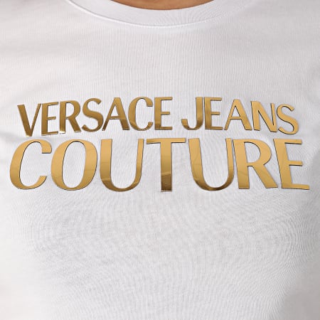 Versace Jeans Couture - Tee Shirt Femme B2HVA7E1-30311 Blanc Doré