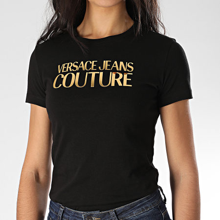 Versace Jeans Couture - Tee Shirt Slim Femme B2HVA7E1-30311 Noir Doré