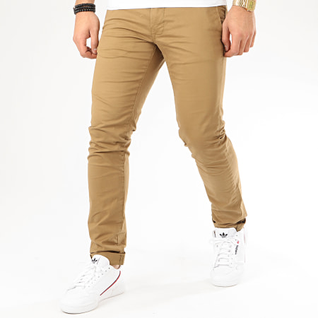 Pantalon Chino Slim Stretch Marron