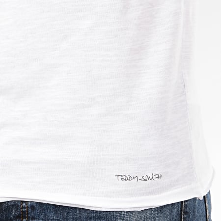 Teddy Smith - Tee Shirt Poche Turos Blanc Chiné