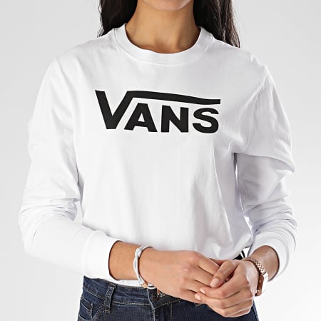 Vans - Tee Shirt Manches Longues Femme Flying V Classic A47WN Blanc