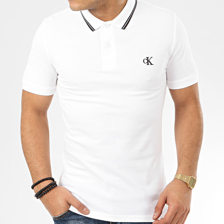 Calvin Klein - Polo Manches Courtes Essential Tipping 4565 Blanc
