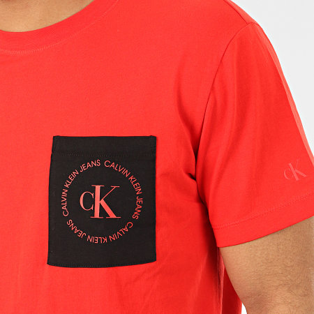 Calvin Klein - Tee Shirt Poche CK Round Logo 4761 Rouge