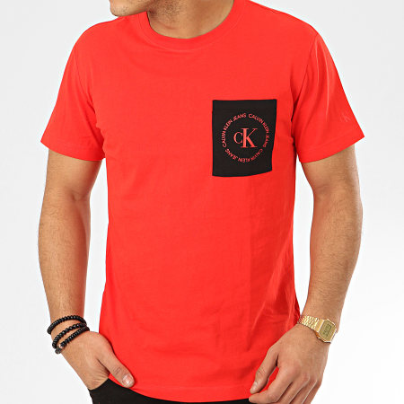 Calvin Klein - Tee Shirt Poche CK Round Logo 4761 Rouge