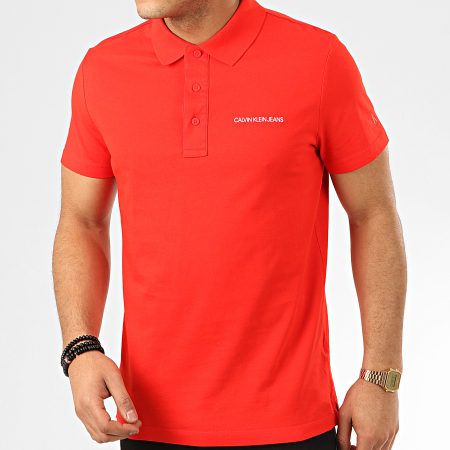 Calvin Klein - Polo Manches Courtes Stretch Institutional 5344 Rouge