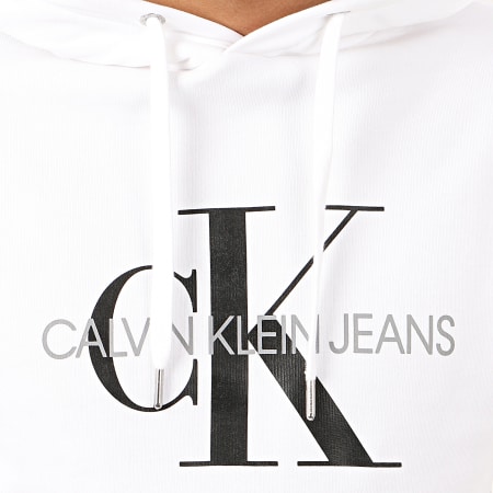 Calvin Klein - Sweat Capuche Monogram Regular 5417 Blanc