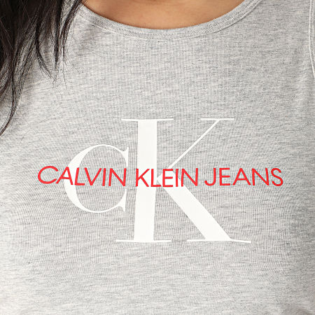 Calvin Klein - Débardeur Femme Monogram Stretch Sporty 3050 Gris Chiné