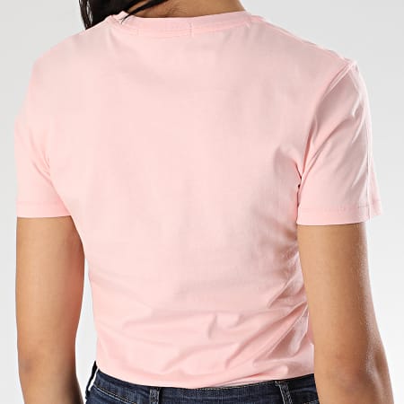 Calvin Klein - Tee Shirt Femme Metallic Mesh 3554 Rose Argenté