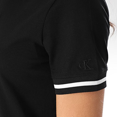 Calvin Klein - Robe Tee Shirt Femme Neck And Cuff Tipping 3602 Noir