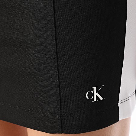 Calvin Klein - Robe Femme A Bandes Milano Squared Neck Slip 3624 Noir Blanc
