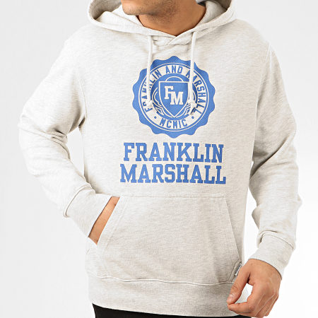 Franklin And Marshall - Sweat Capuche JM5001-2000P01 Gris Chiné