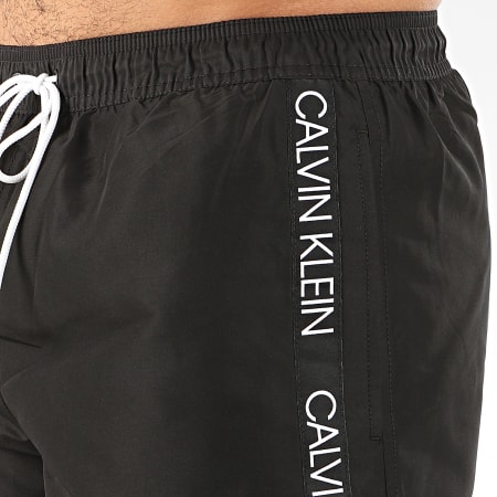 Calvin Klein - Short De Bain A Bandes Medium Drawstring 0434 Noir