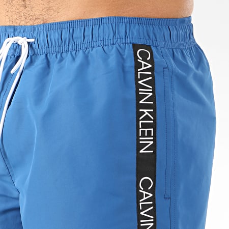 Calvin Klein - Short De Bain A Bandes Medium Drawstring 0434 Bleu Roi