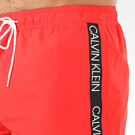 Calvin Klein - Short De Bain A Bandes Drawstring 0457 Rouge